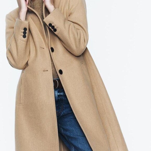 Women's Zara Soft Coat Size S Taupe Brown New Without Tags - Picture 7 of 9